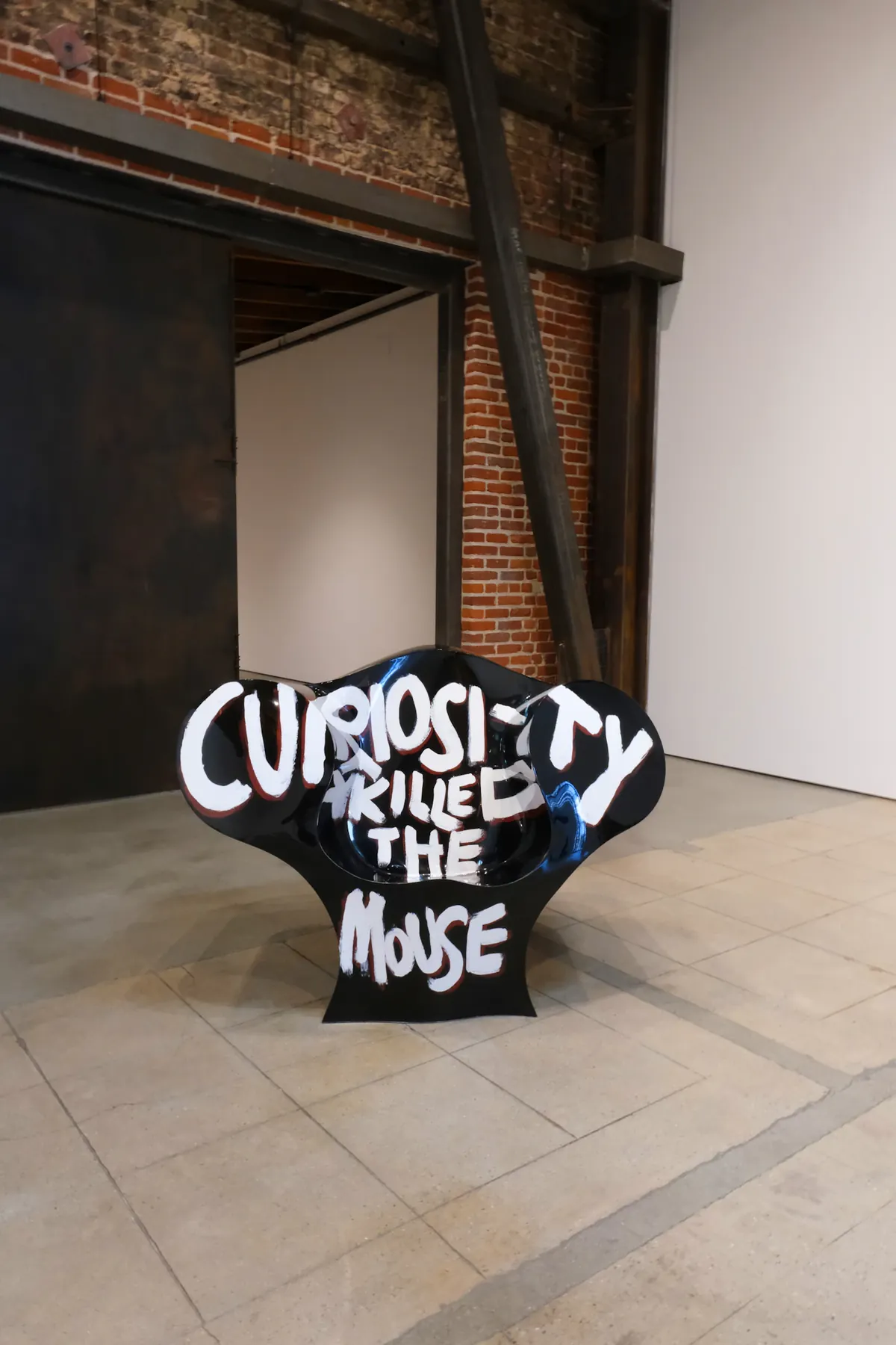 A sculptural Ron Arad artwork displayed in a Culver City gallery