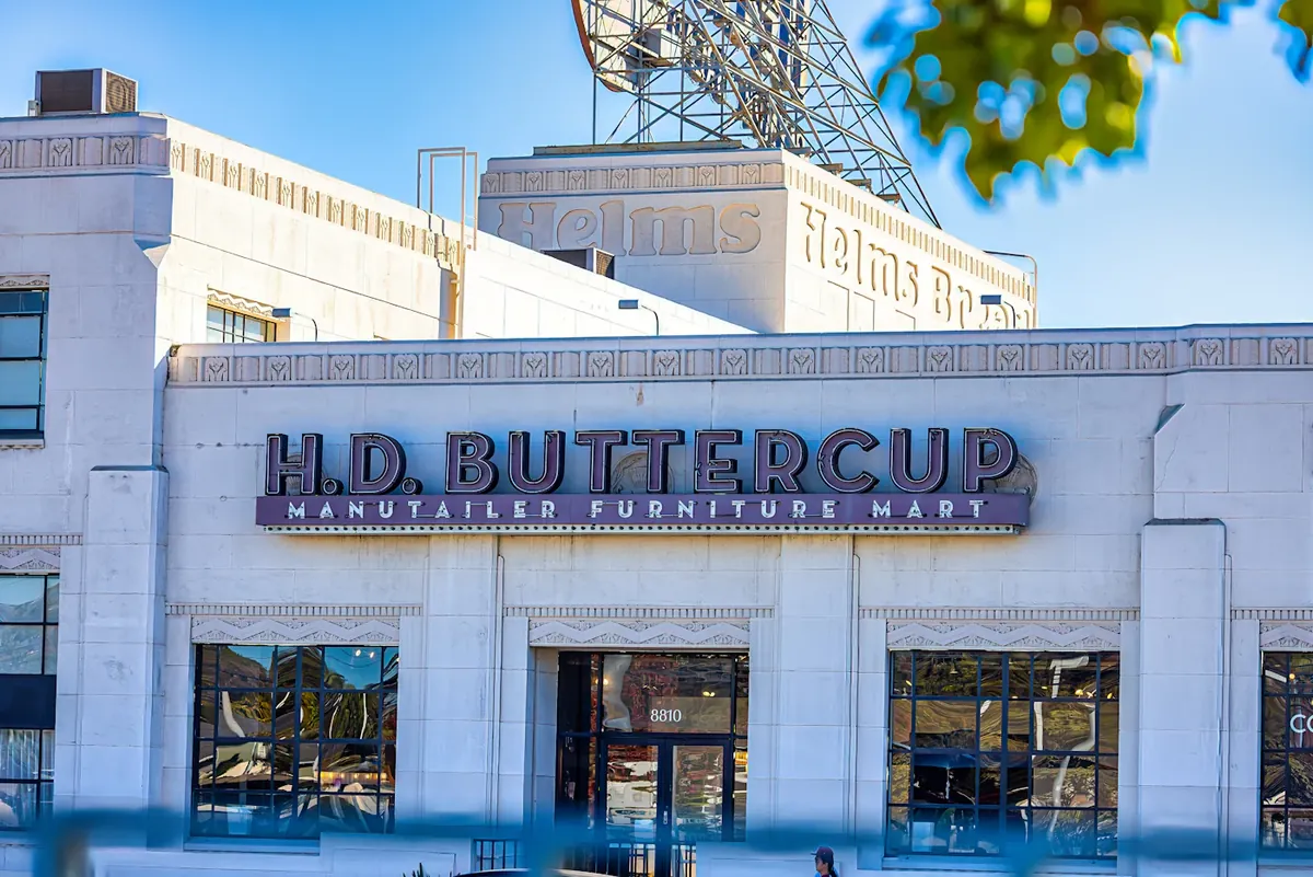 The H.D. Buttercup storefront inside the historic Helms Bakery complex