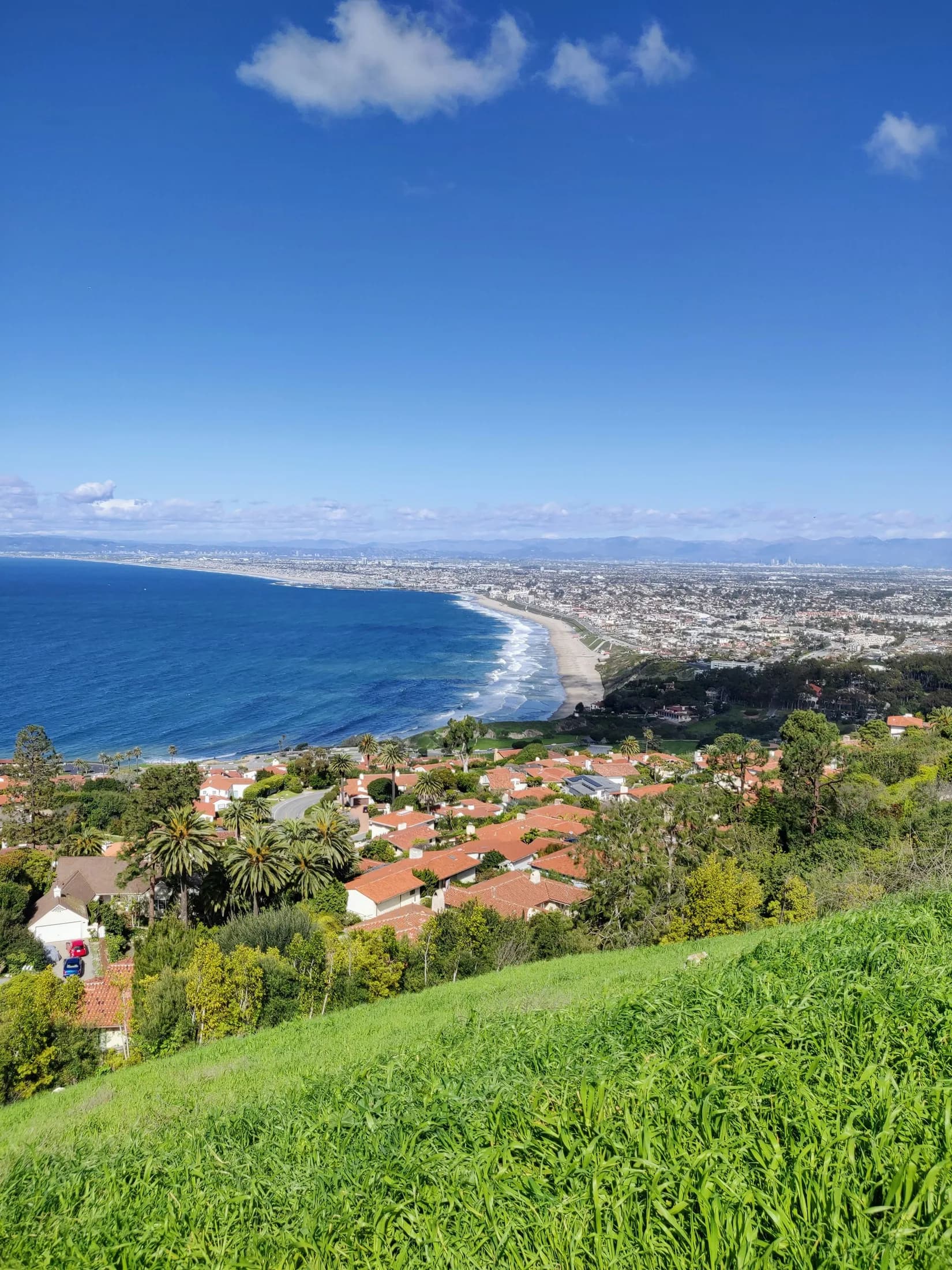 Red-tile homes overlooking the South Bay from Palos Verdes