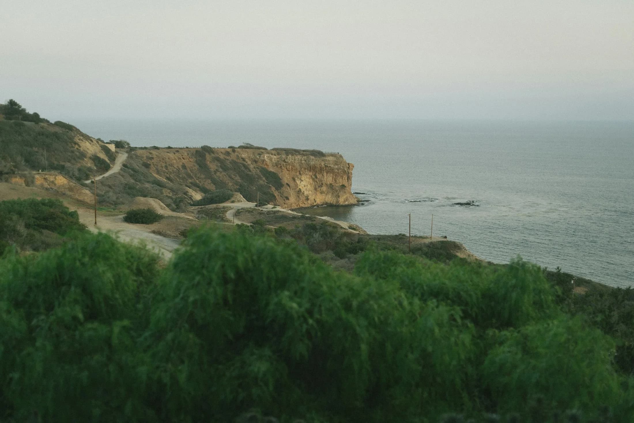 The Palos Verdes coastline extending into a calm Pacific horizon