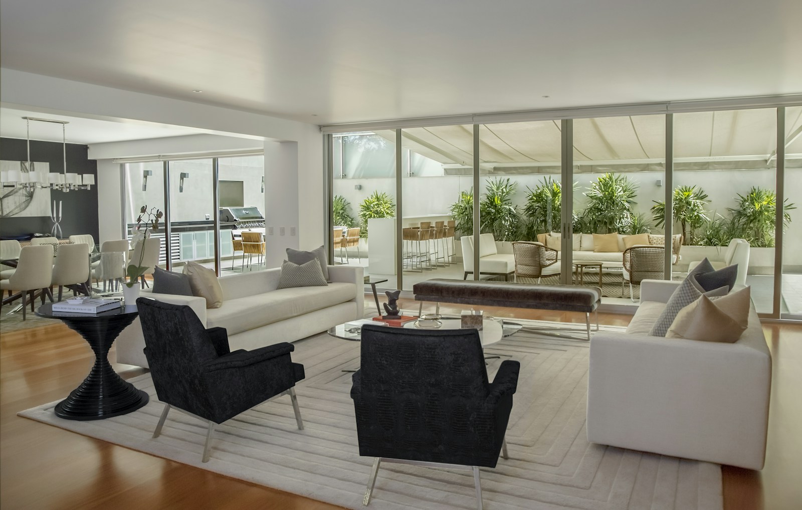 A quiet contemporary living space suited to a private conversation