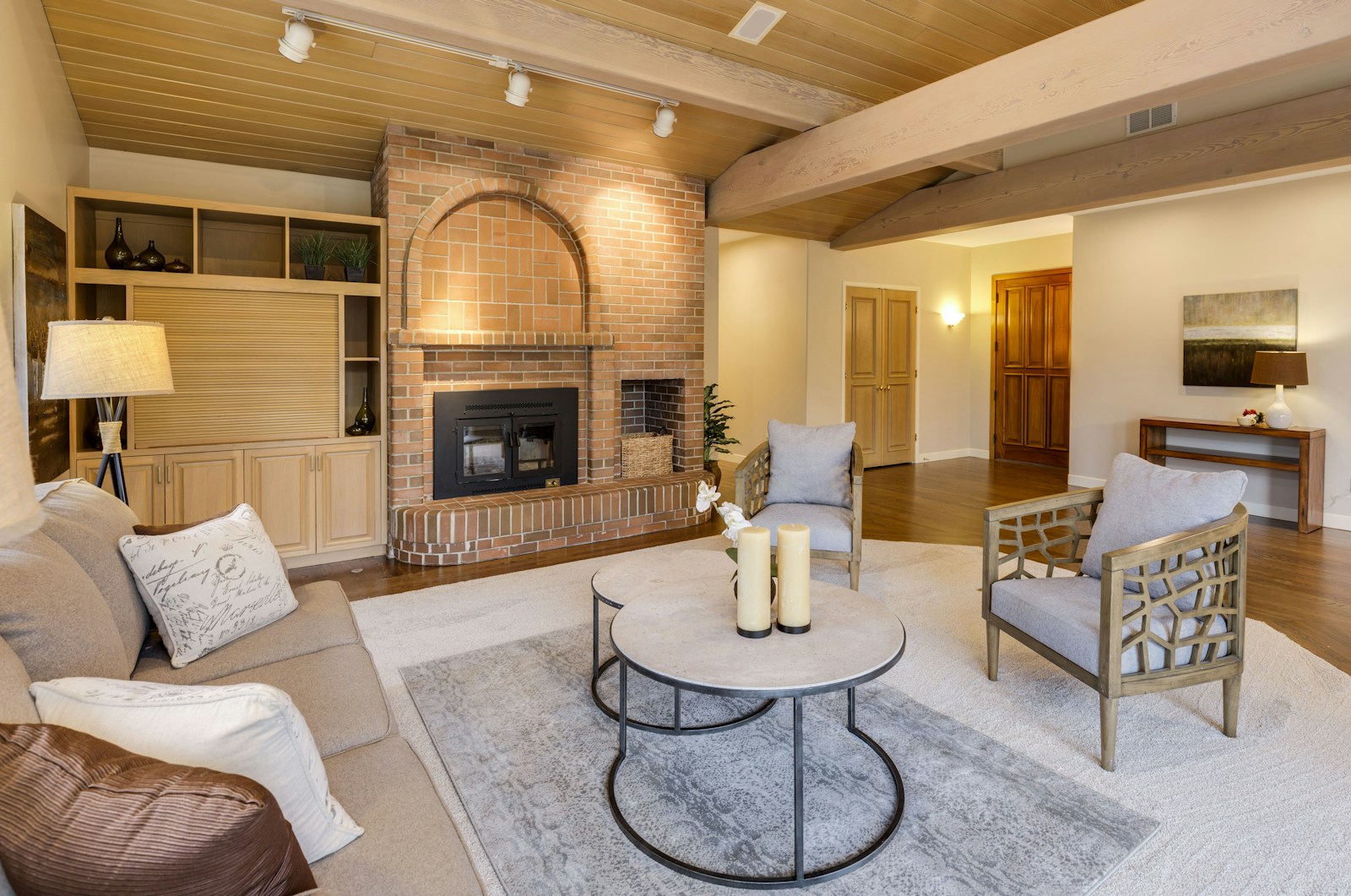 A warm living room prepared for a selective home introduction